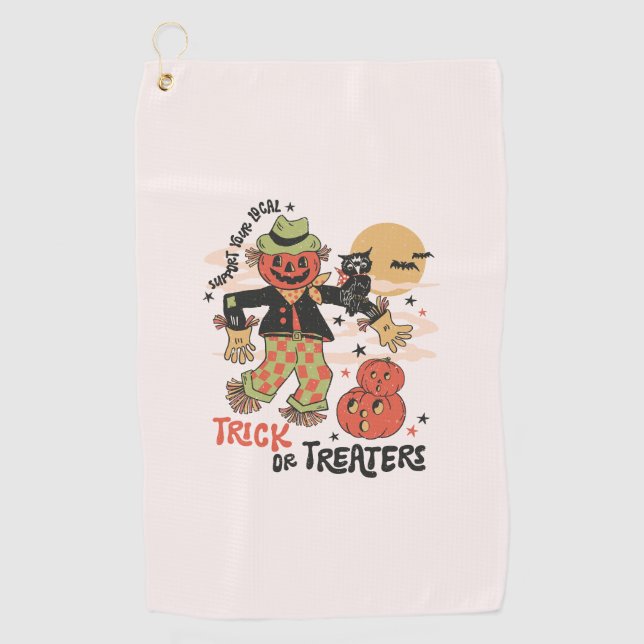 Support Your Local Trick Or Treaters – Vintage Golf Towel (Front)