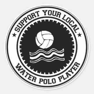 Support Your Local Water Polo Player Classic Round Sticker