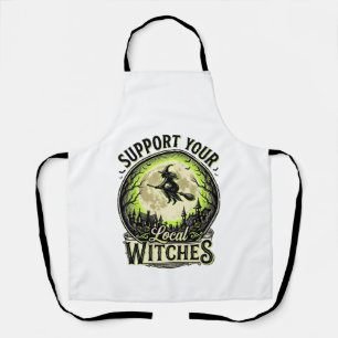 Support Your Local Witches Vintage Halloween Desig Apron