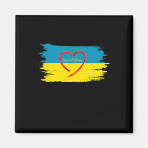 Support Zalensky Love Ukraine Flag Heart Magnet