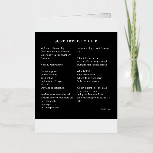 Supported by life self love encouragement poem  foil greeting card