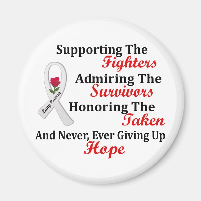 Supporting Admiring Honouring 2 LUNG CANCER Magnet (Front)