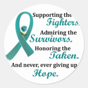 Supporting Admiring Honouring 2 OVARIAN CANCER Classic Round Sticker