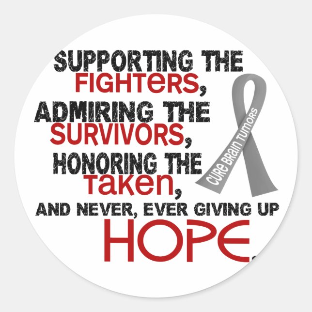 Supporting Admiring Honouring 3.2 Brain Tumour Classic Round Sticker (Front)