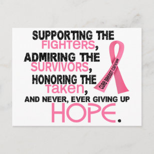 Supporting Admiring Honouring 3.2 Breast Cancer Postcard