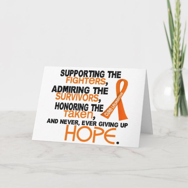 Supporting Admiring Honouring 3.2 Leukaemia Card (Front)