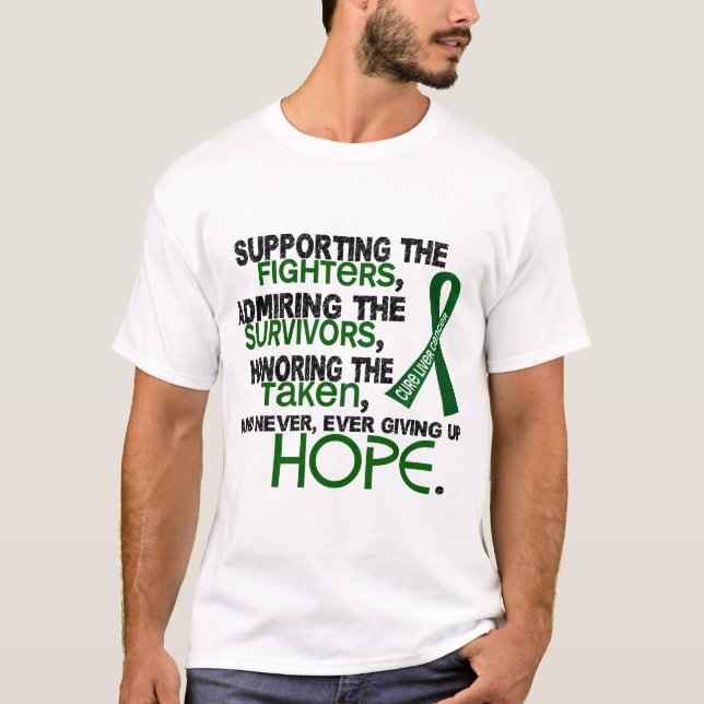 Supporting Admiring Honouring 3.2 Liver Cancer T-Shirt (Front)