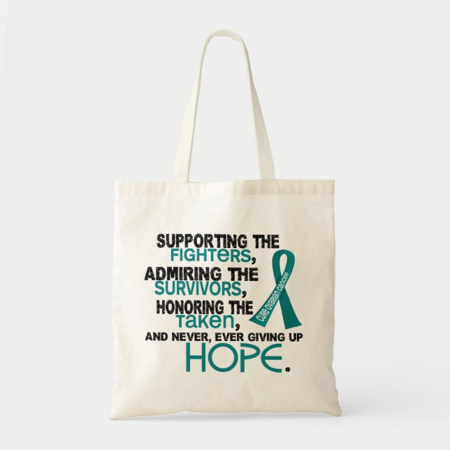 Supporting Admiring Honouring 3.2 Ovarian Cancer Tote Bag (Front)