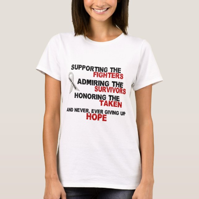 Supporting Admiring Honouring 3 LUNG CANCER T-Shirt (Front)