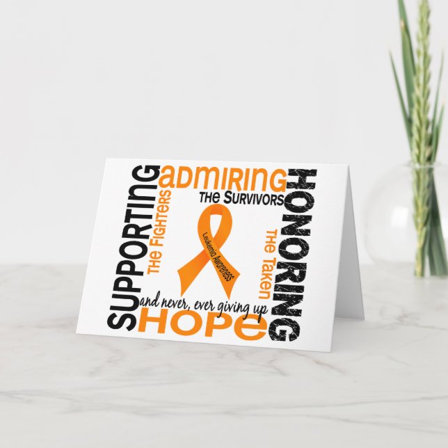 Supporting Admiring Honouring 9 Leukaemia Card (Front)