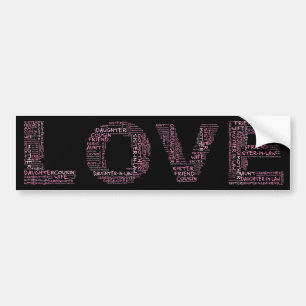 Supporting Loved Ones (Pink Text) Bumper Sticker