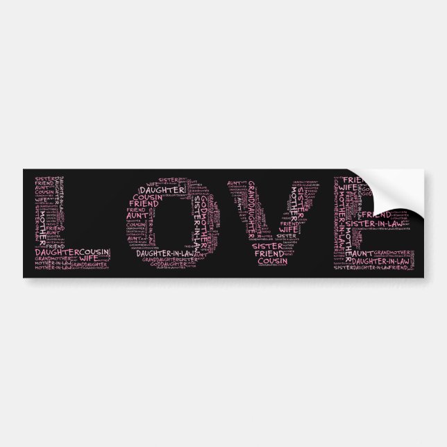 Supporting Loved Ones (Pink Text) Bumper Sticker (Front)