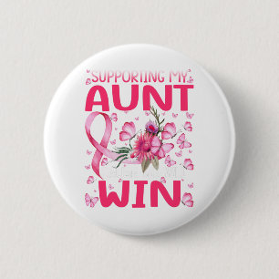 Supporting My Aunt Butterfly Breast Cancer 6 Cm Round Badge