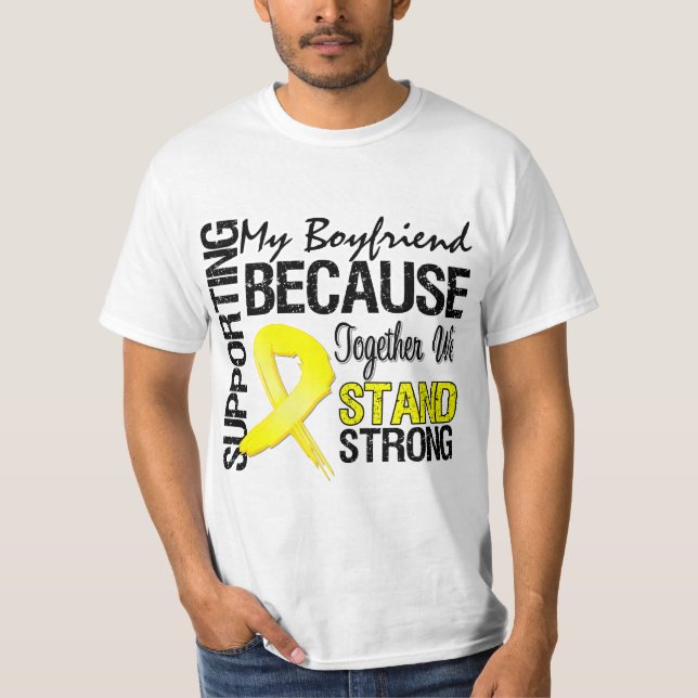 Supporting My Boyfriend We Stand Strong - Military T-Shirt (Front)