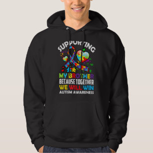 Supporting My Brother Puzzle Autism Awareness Mont Hoodie