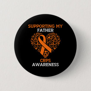 Supporting My Father RSD CRPS Awareness Month Oran 6 Cm Round Badge