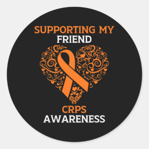 Supporting My Friend Rsd Crps Awareness Month Oran Classic Round Sticker