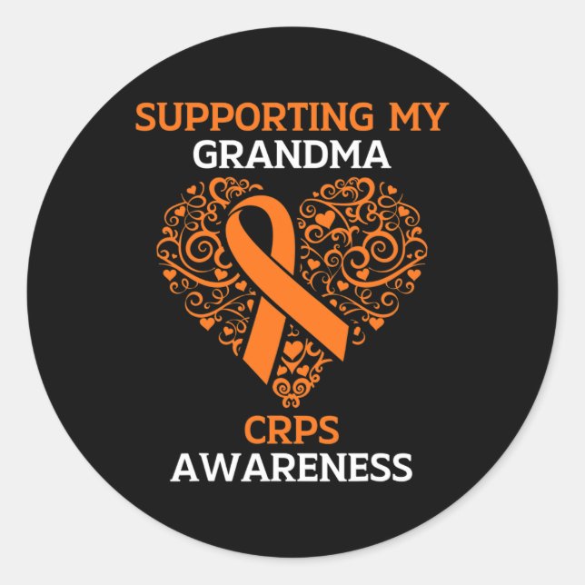 Supporting My Grandma RSD CRPS Awareness Month Ora Classic Round Sticker (Front)