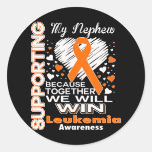 Supporting My Nephew Leukaemia Awareness Classic Round Sticker