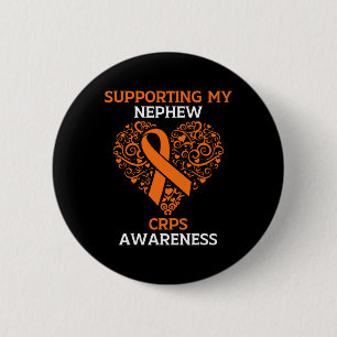 Supporting My Nephew RSD CRPS Awareness Month Oran 6 Cm Round Badge