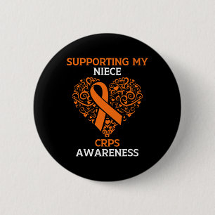 Supporting My Niece Rsd Crps Awareness Month Orang 6 Cm Round Badge