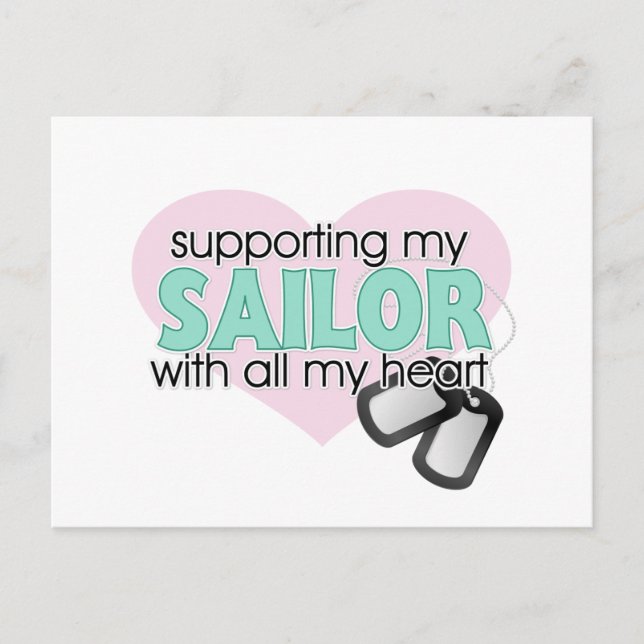 Supporting my Sailor Postcard (Front)