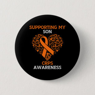 Supporting My Son Rsd Crps Awareness Month Orange 6 Cm Round Badge