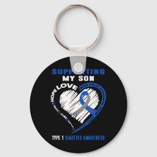 Supporting My Son Type 1 Diabetes Awareness Key Ring