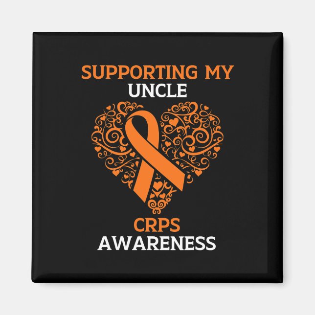Supporting My Uncle RSD CRPS Awareness Month Orang Magnet (Front)