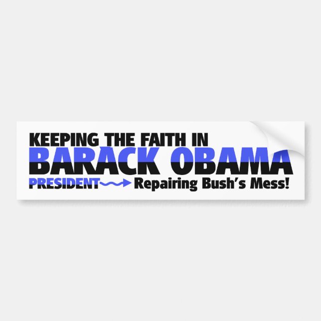 SUPPORTING PRESIDENT OBAMA BUMPER STICKER (Front)