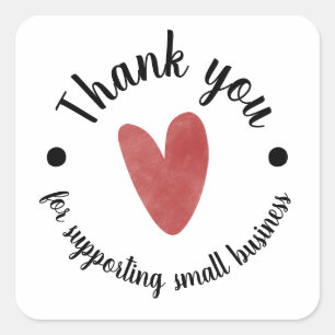Supporting small business square stickers