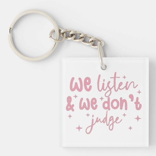 Supportive Quote Sticker Key Ring (Front)