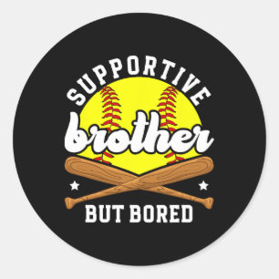 Supportive Softll Brother Of A Softll Player  Classic Round Sticker