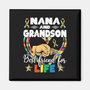 Supportive Women Autism Awareness Nana And Grandso Magnet