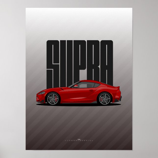 Supra MK5 – Red Sports Car Poster (Front)