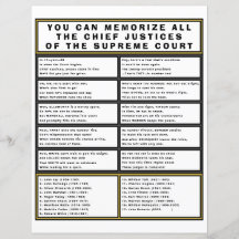 Supreme Court Chief Justice Fun Poem Study Guide