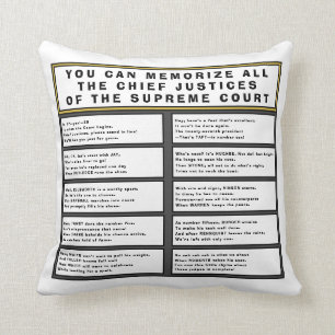 Supreme Court Chief Justices Poem & List Cushion