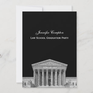 Supreme Court Etchd DIY BG Colour V Law School Gra Invitation