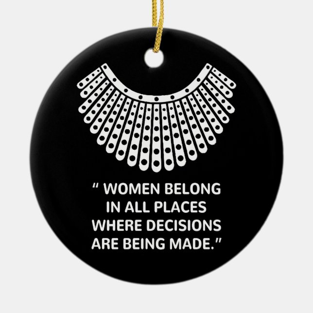 Supreme Court RUTH BADER GINSBURG Rbg Ceramic Tree Decoration (Front)