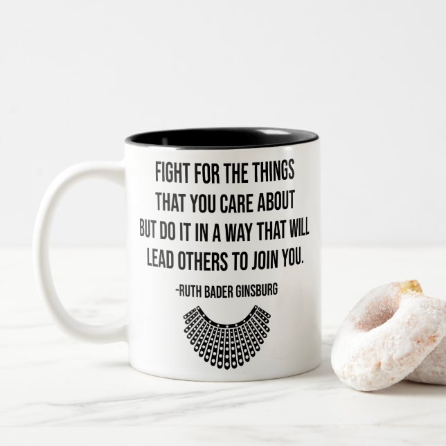 Supreme Court Vote, Ruth Bader Ginsburg RIP Two-Tone Coffee Mug (With Donut)
