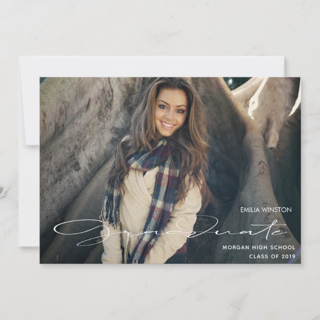 Supreme Elegance ⎢Graduation Photo Card (Front)