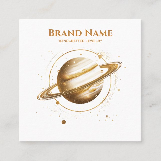  Supreme Gold Saturn Earring Display  Square Business Card (Front)