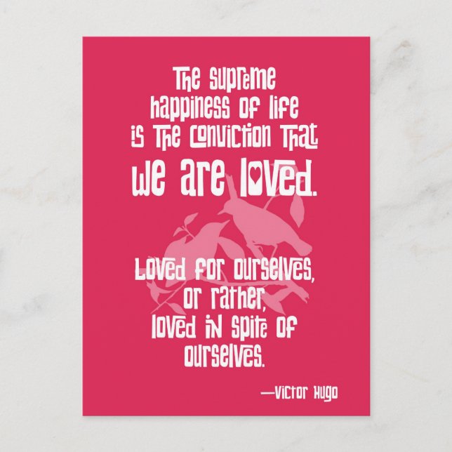 Supreme Happiness of Life by Victor Hugo Postcard (Front)