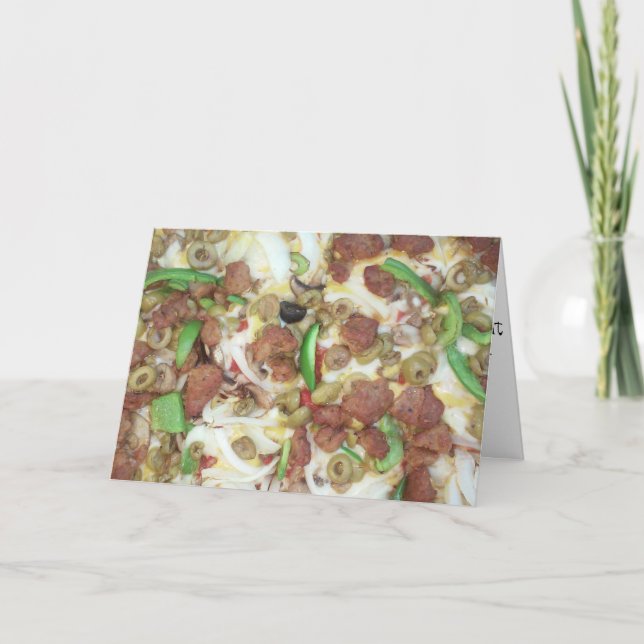 "Supreme Pizza" Birthday Card (Front)