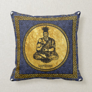 Supreme Royalty First Buddhist Pillow(Blue,Gold) Cushion