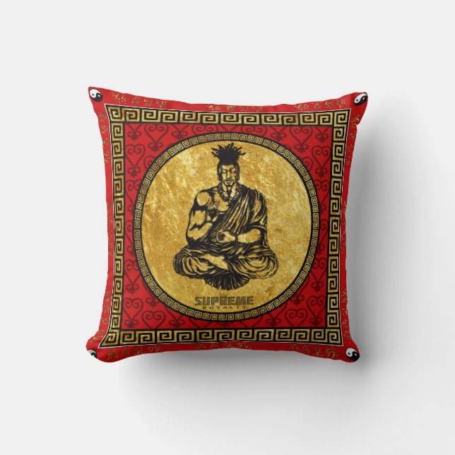 Supreme Royalty First Buddhist Pillow(Red,Gold) Cushion (Front)