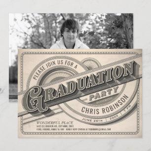 Supreme Vintage Graduation Party Invitations Photo