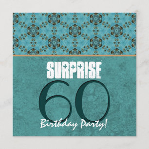 SUPRISE 60th Birthday Party Aqua and Teal Template