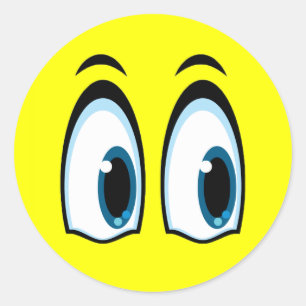 SUPRISED EYES CLASSIC ROUND STICKER