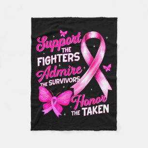 Suprt Admire Honor Breast Cancer Awareness Shirts  Fleece Blanket